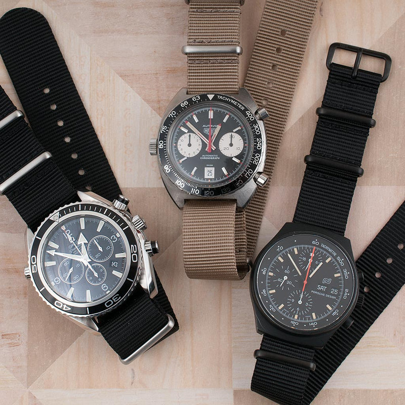 20mm STANDARD H x StrapHabit Black Watch Straps