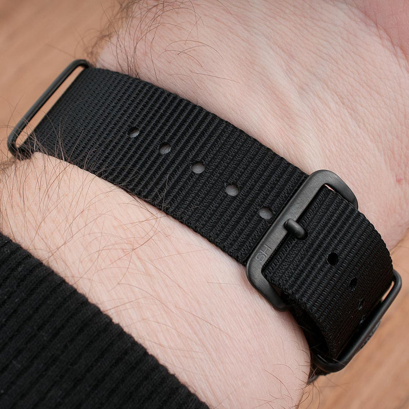 20mm STANDARD H x StrapHabit Black Watch Straps