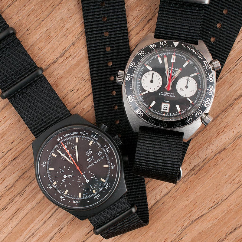 20mm STANDARD H x StrapHabit Black Watch Straps