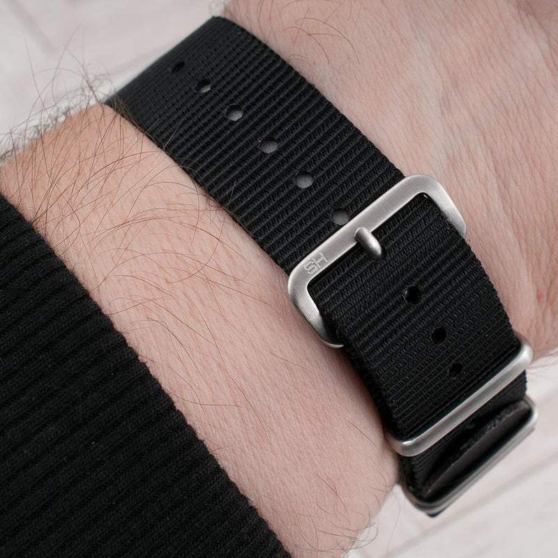 20mm STANDARD H x StrapHabit Black Watch Straps