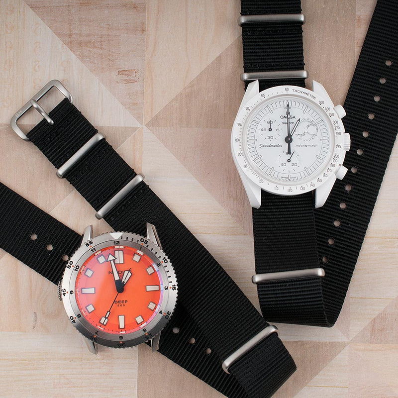 20mm STANDARD H x StrapHabit Black Watch Straps