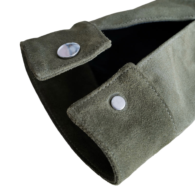 STANDARD H Mugello Suede Jacket Formula 1 Moto Gp Olive Green Italy Menswear Apparel Outerwear Sleeve
