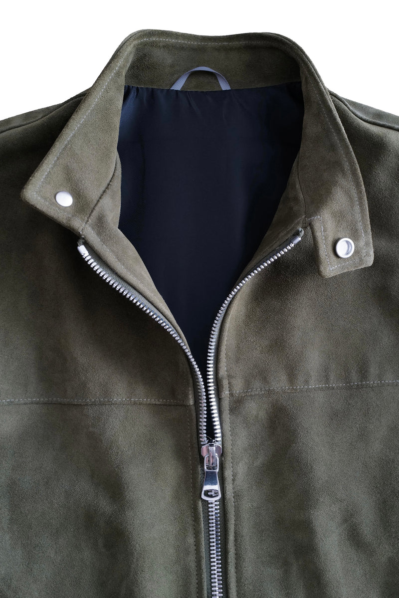 STANDARD H Mugello Suede Jacket Formula 1 Moto Gp Olive Green Italy Menswear Apparel Outerwear OPEN