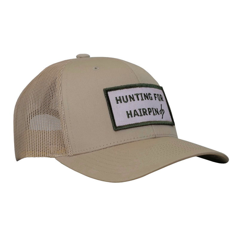 STANDARD H Hunting For Hairpins Khaki Hat Twisties Switchback Roadtrip Trucker Driving Style Automotive Inspired Accessories Cars Menswear Fashion Apparel Made in USA