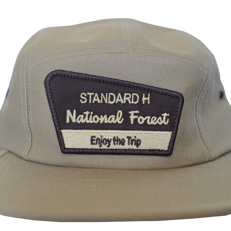 STANDARD H National Forest 5 Panel Adjustable Hat Tan Khaki Brown Travel Car Road trip Park