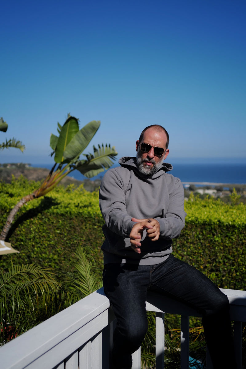 STANDARD H Vanagon Hoodie Longsleeve Hooded Heavyweight Sweatshirt Cool Grey Malibu California Made in Los Angeles USA
