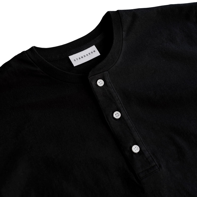 STANDARD H FJ60 Automotive Tshirt Car Enthusiast Best T-shirt Black Long Sleeve Henley Shirt Toyota Landcruiser