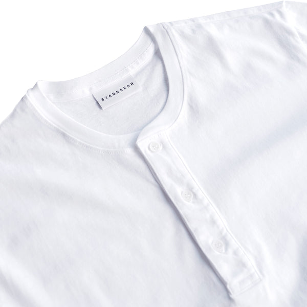 STANDARD H FJ60 Automotive Tshirt Car Enthusiast Best T-shirt White Long Sleeve Henley Shirt Toyota Landcruiser