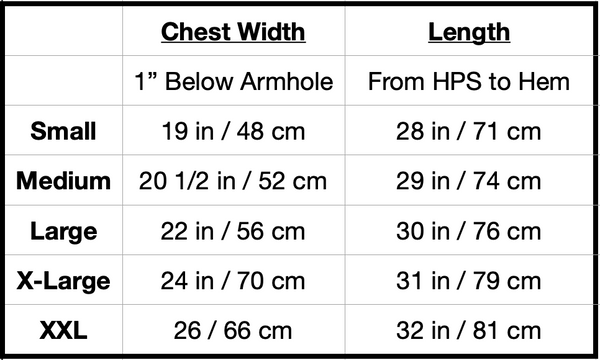 STANDARD H Garage Collection Shift Logo Cycle Squad Grupetto  T-shirt Size Chart