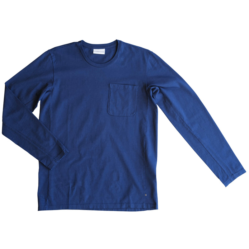 STANDARD H Avant Long Sleeve T-shirt Pocket Tee Estate Blue Automotive Shirt
