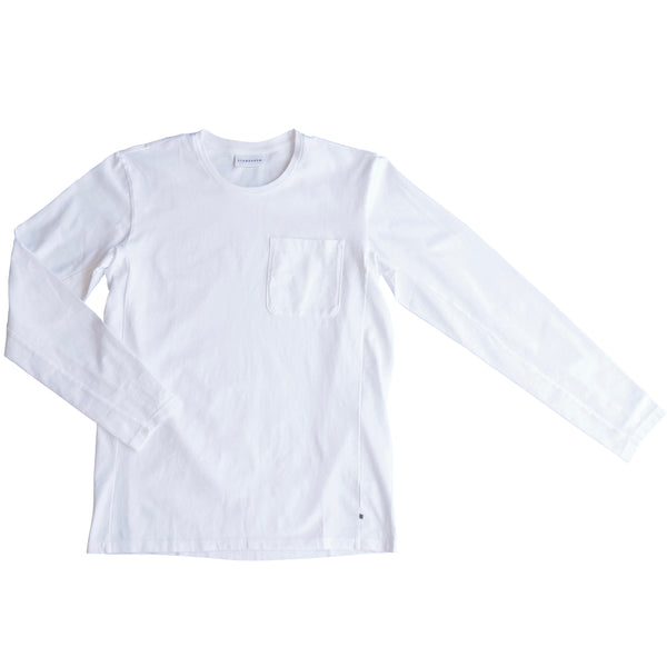 STANDARD H Avant Long Sleeve T-shirt Pocket Tee White Automotive Shirt