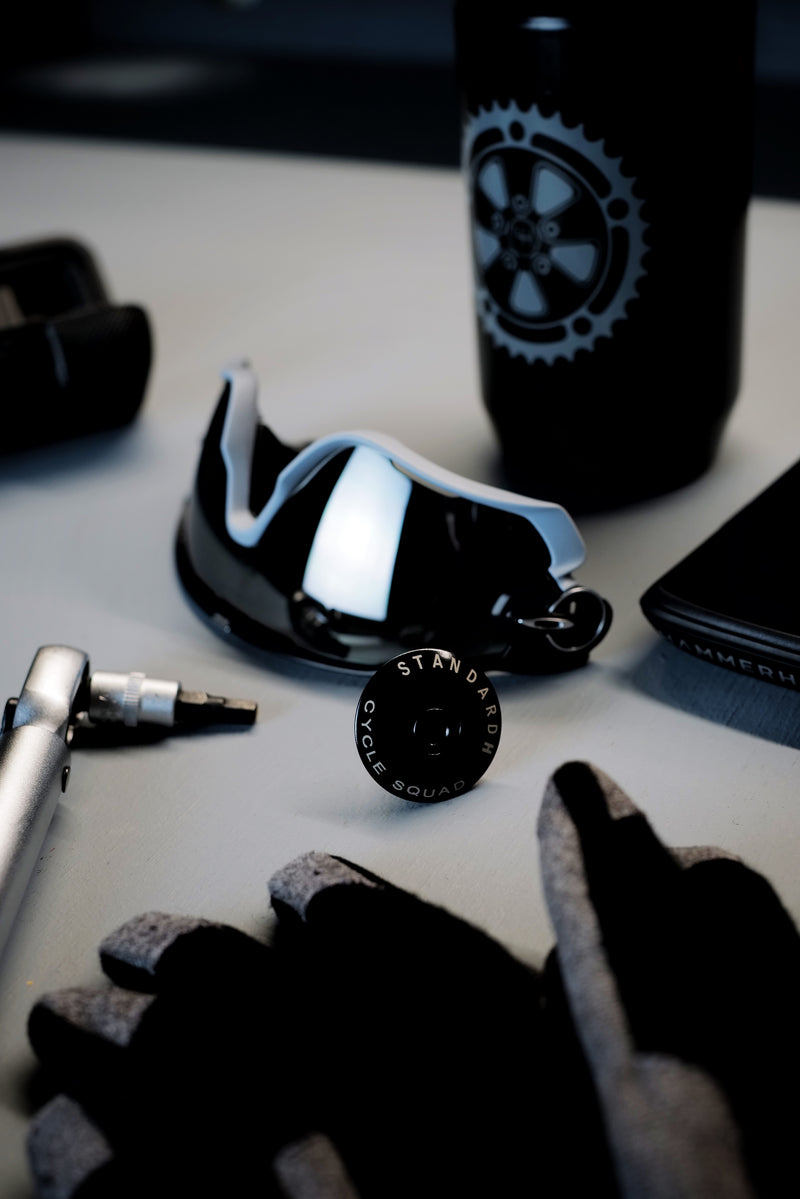 STANDARD H Cycle Squad Black Headset Stem Cap with Bolt Bike Cyclist Cycling Accessories
