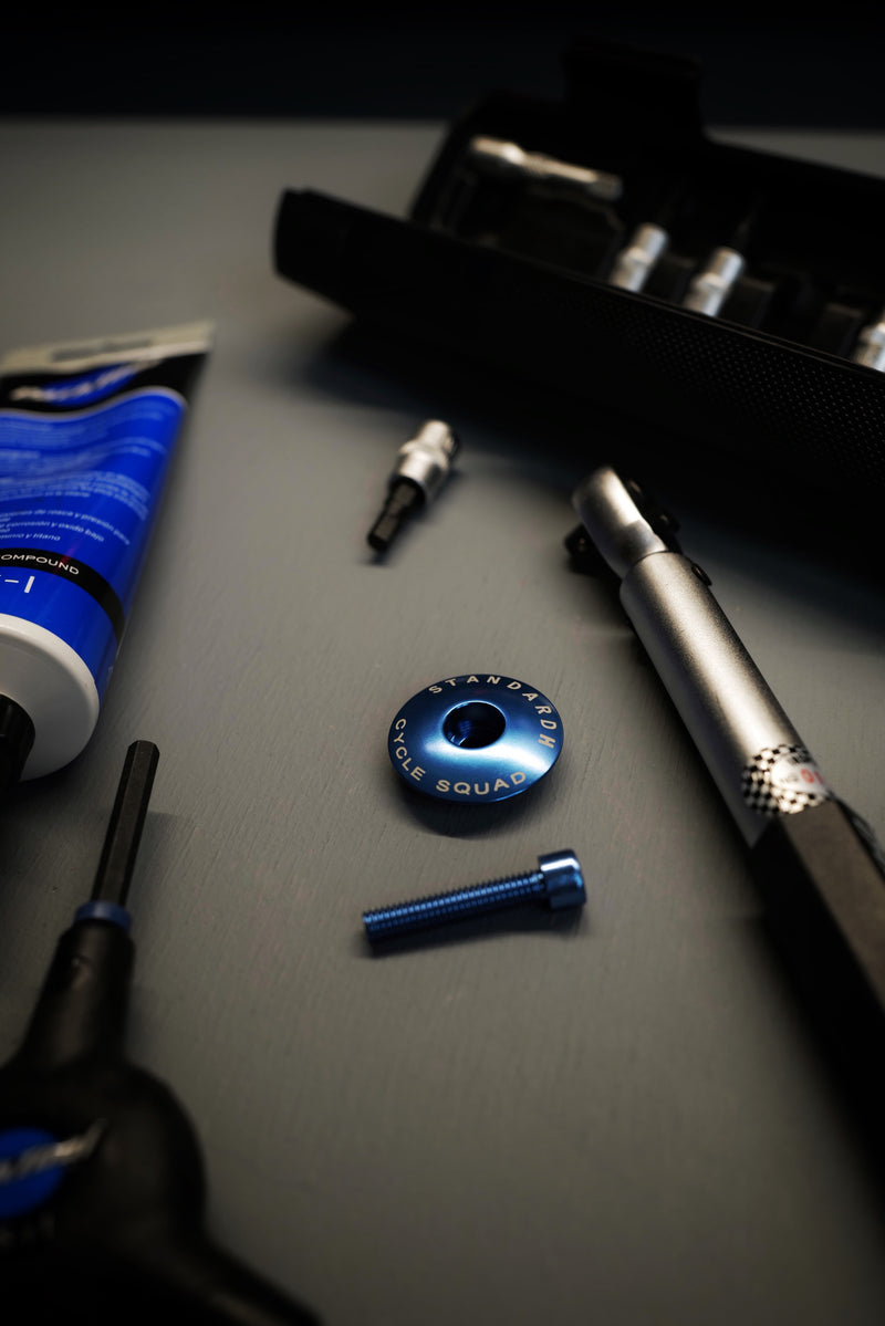 STANDARD H Cycle Squad Headset Stem Cap with Bolt Blue Bike Cyclist Cycling Accessories