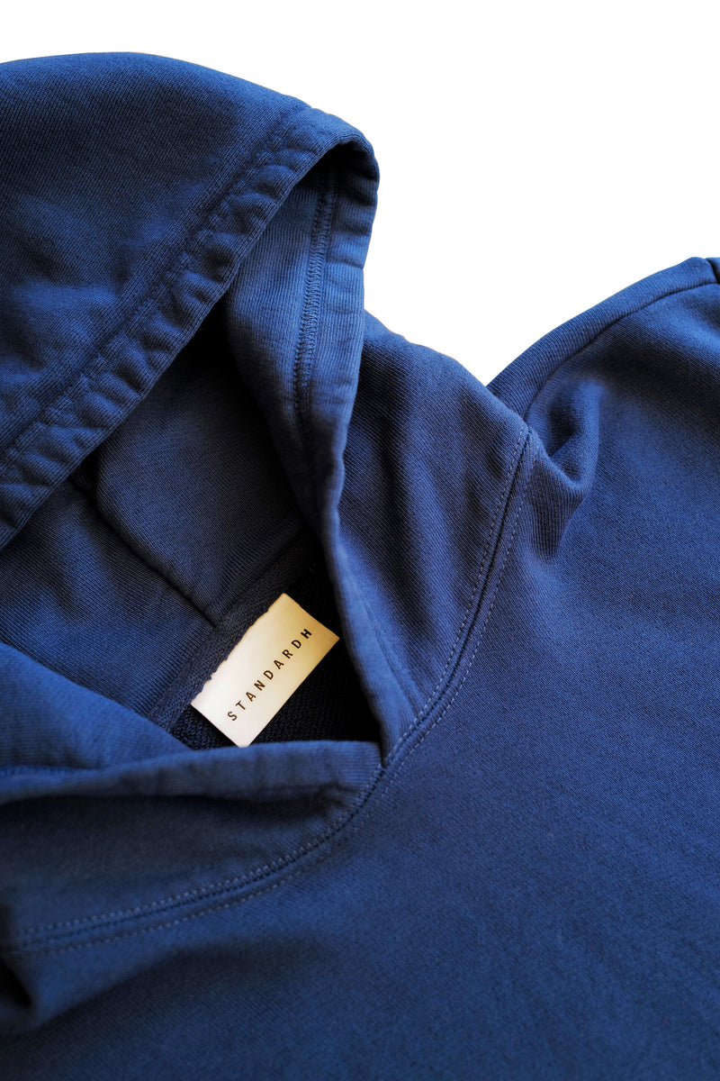 STANDARD H Vanagon Hoodie Longsleeve Hooded Heavyweight Sweatshirt Estate Blue Malibu California Made in Los Angeles USA Shift Logo