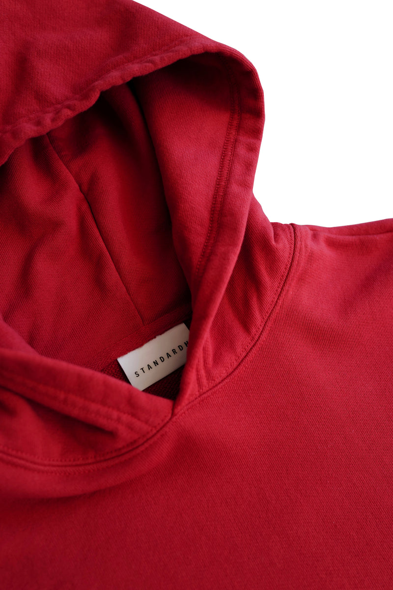 STANDARD H Vanagon Hoodie Heavyweight Hooded Longsleeve Sweatshirt Automotive Car Enthusiast Fiorano Red Menswear Fashion Apparel Shift Logo