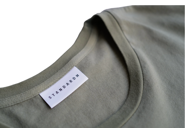 STANDARD H Avant T shirt Neck Detail Military Green Long Sleeve Automotive Tshirt