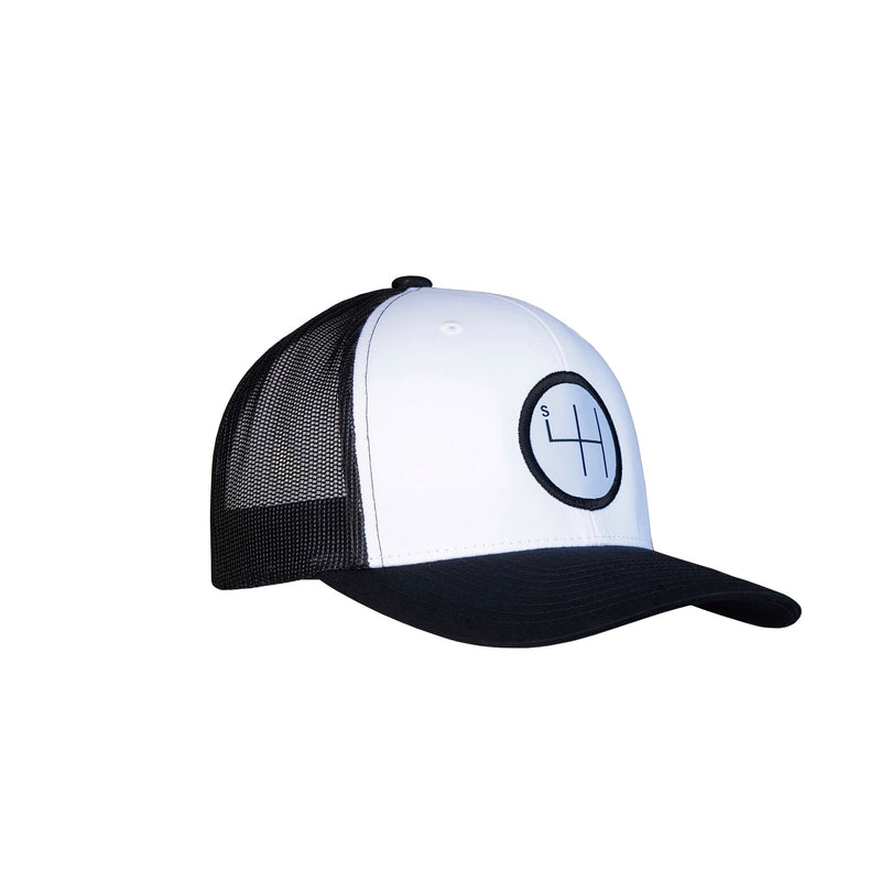 STANDARD H Garage Collection Shift Logo Trucker Hat White Black Automotive Car Enthusiast Cap