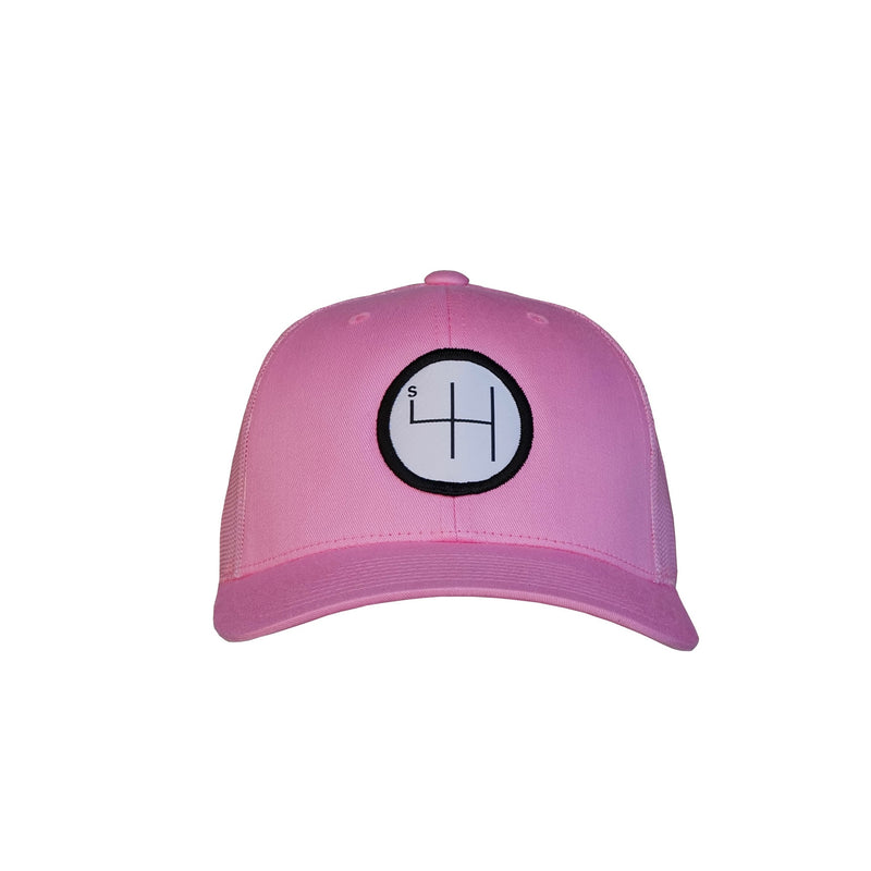 STANDARD H Garage Collection Shift Logo Trucker Hat Pink Automotive Enthusiast Car Driving Cap