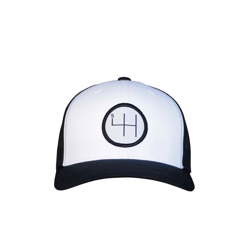 STANDARD H Garage Collection Shift Logo Trucker Hat White Black Automotive Car Enthusiast Cap