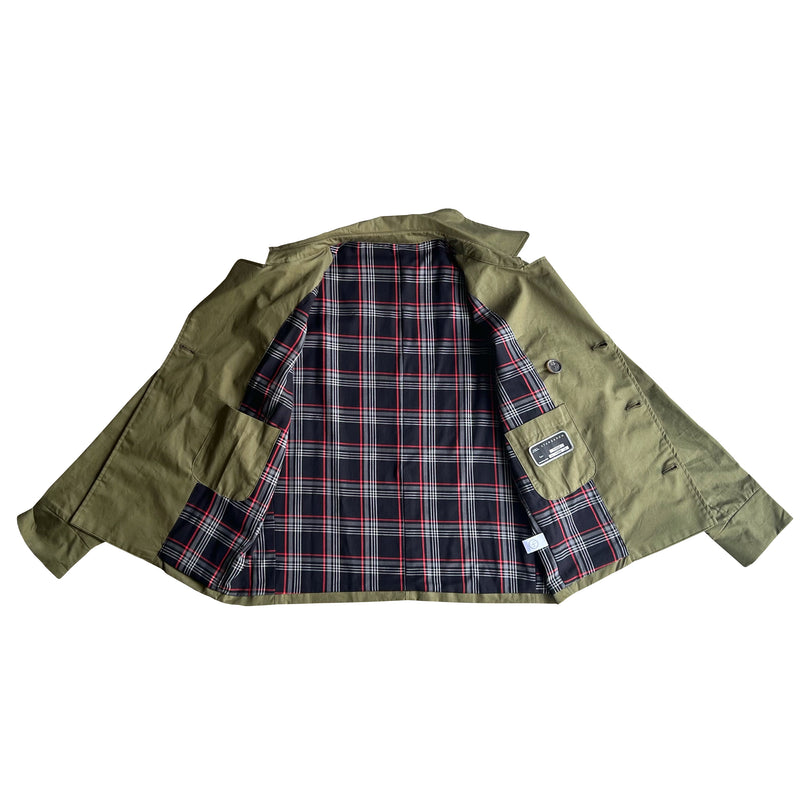 STANDARD H Targa Florio Jacket Automotive Inspired Car Menswear Fashion Apparel VW Volkswagen GTI Tartan Plaid Horn Buttons Navy Military Green Double Breasted Coat Tailored Clothing Alfa Romeo Leica M Camera